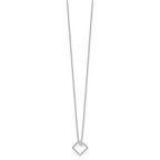 White Ice Sterling Silver Rhodium-plated 18 Inch Open Diamond-shaped Diamond Necklace with 2 Inch Extender
