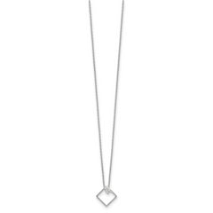 White Ice Sterling Silver Rhodium-plated 18 Inch Open Diamond-shaped Diamond Necklace with 2 Inch Extender
