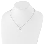 White Ice Sterling Silver Rhodium-plated 18 Inch Open Diamond-shaped Diamond Necklace with 2 Inch Extender
