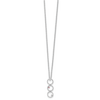 White Ice Sterling Silver Rhodium-plated 18 Inch Diamond and Ruby Necklace with 2 Inch Extender