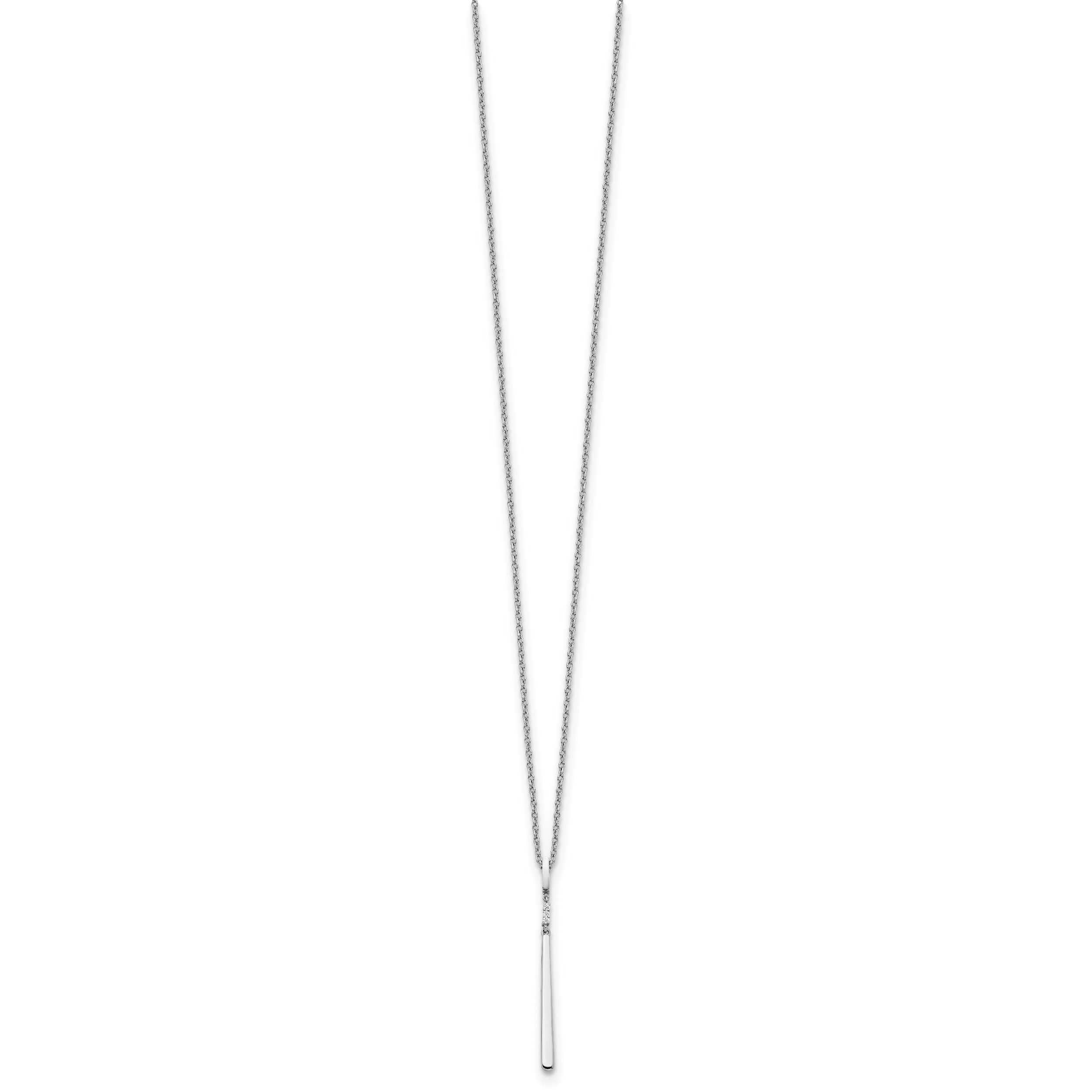 White Ice Sterling Silver Rhodium-plated 18 Inch Diamond Necklace with 2 Inch Extender