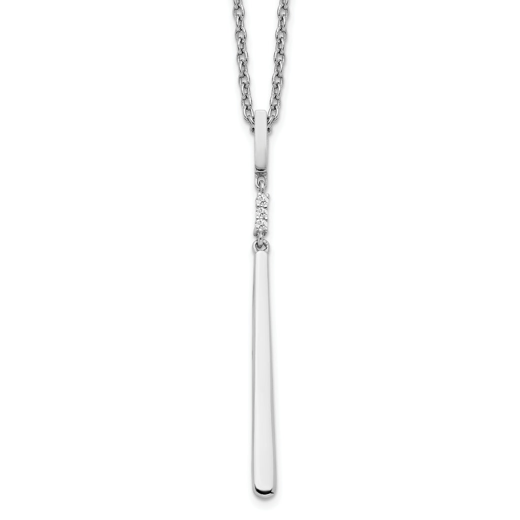 White Ice Sterling Silver Rhodium-plated 18 Inch Diamond Necklace with 2 Inch Extender