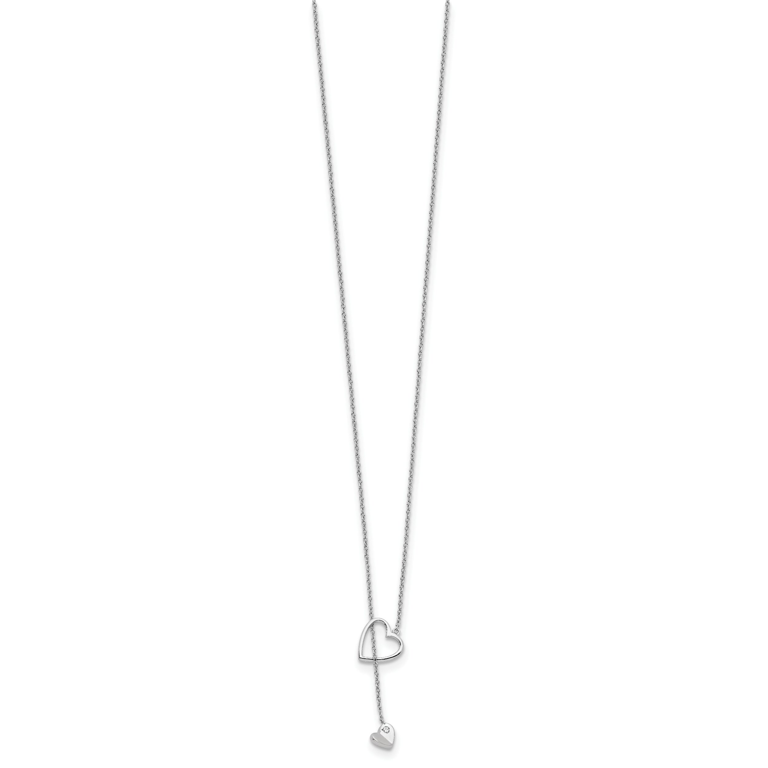 White Ice Sterling Silver Rhodium-plated 18 Inch Diamond Heart Necklace Secondary image