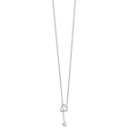 White Ice Sterling Silver Rhodium-plated 18 Inch Diamond Heart Necklace