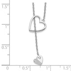 White Ice Sterling Silver Rhodium-plated 18 Inch Diamond Heart Necklace
