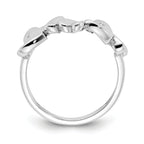 White Ice Sterling Silver Rhodium-plated Diamond Hearts Ring