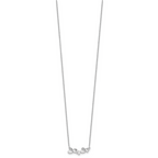 White Ice Sterling Silver Rhodium-plated 18 Inch Diamond Heart Bar Necklace