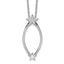 White Ice Sterling Silver Rhodium-Rhodium-Plated 18 Inch Diamond Stars Necklace with 2 Inch Extender