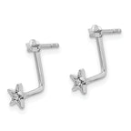 White Ice Sterling Silver Rhodium-plated Diamond Stars Front and Back Earrings