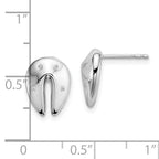 White Ice Sterling Silver Rhodium-plated Diamond Fortune Cookie Post Earrings