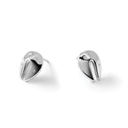 Diamond Fortune Cookie Stud Earrings in Sterling Silver, 1mm (0.04 ct. tw.) - Sophia Jewelers