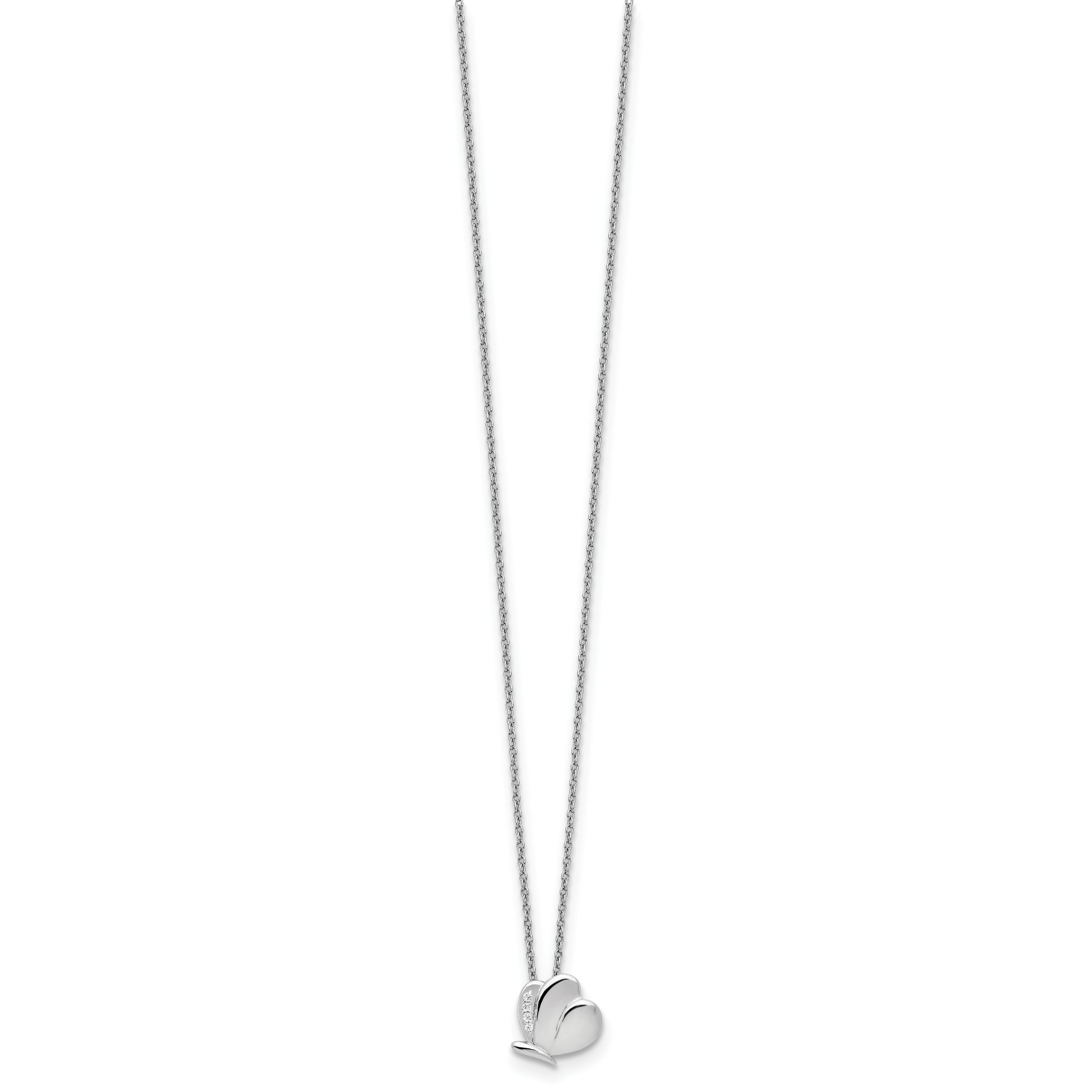White Ice Sterling Silver Rhodium-plated 18 Inch Diamond Butterfly Necklace with 2 Inch Extender Secondary image