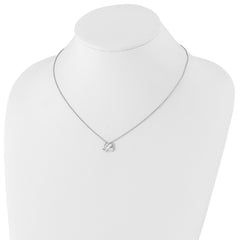 White Ice Sterling Silver Rhodium-plated 18 Inch Diamond Butterfly Necklace with 2 Inch Extender