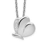 White Ice Sterling Silver Rhodium-plated 18 Inch Diamond Butterfly Necklace with 2 Inch Extender