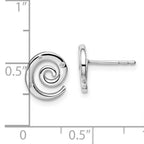 White Ice Sterling Silver Rhodium-plated Diamond Swirl Post Earrings