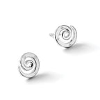 Diamond Swirl Stud Earrings in Sterling Silver, 1mm (0.03 ct. tw.) - Sophia Jewelers