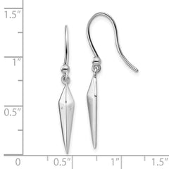 White Ice Sterling Silver Rhodium-plated Diamond Shepherd Hook Dangle Earrings