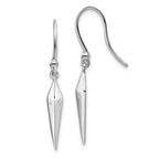White Ice Sterling Silver Rhodium-plated Diamond Shepherd Hook Dangle Earrings
