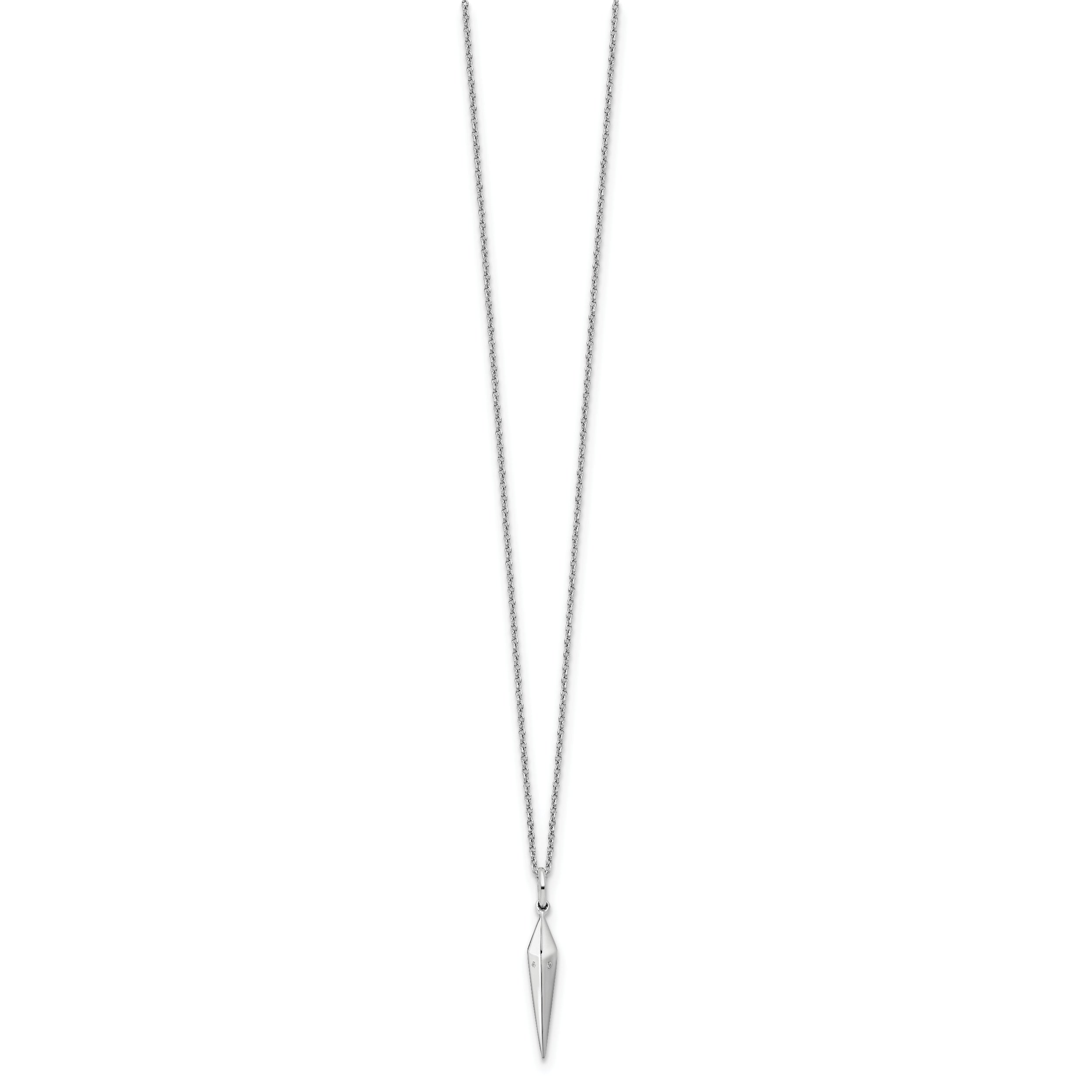White Ice Sterling Silver Rhodium-plated 18 Inch Diamond Necklace with 2 Inch Extender