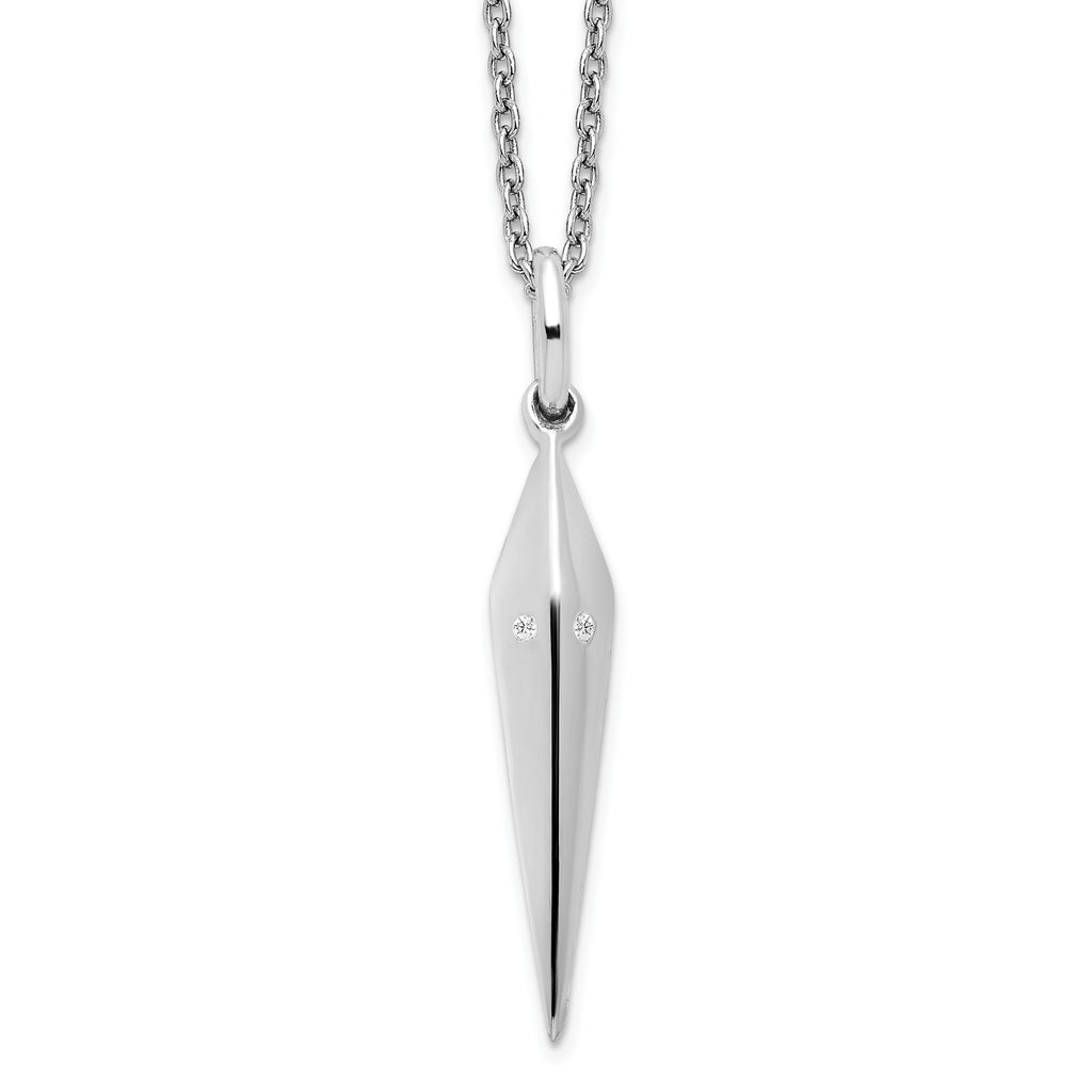White Ice Sterling Silver Rhodium-plated 18 Inch Diamond Necklace with 2 Inch Extender