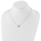White Ice Sterling Silver Rhodium-plated 18 Inch Diamond Cat Necklace