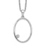 White Ice Sterling Silver Rhodium-plated 18 Inch Diamond Open Oval Necklace with 2 Inch Extender