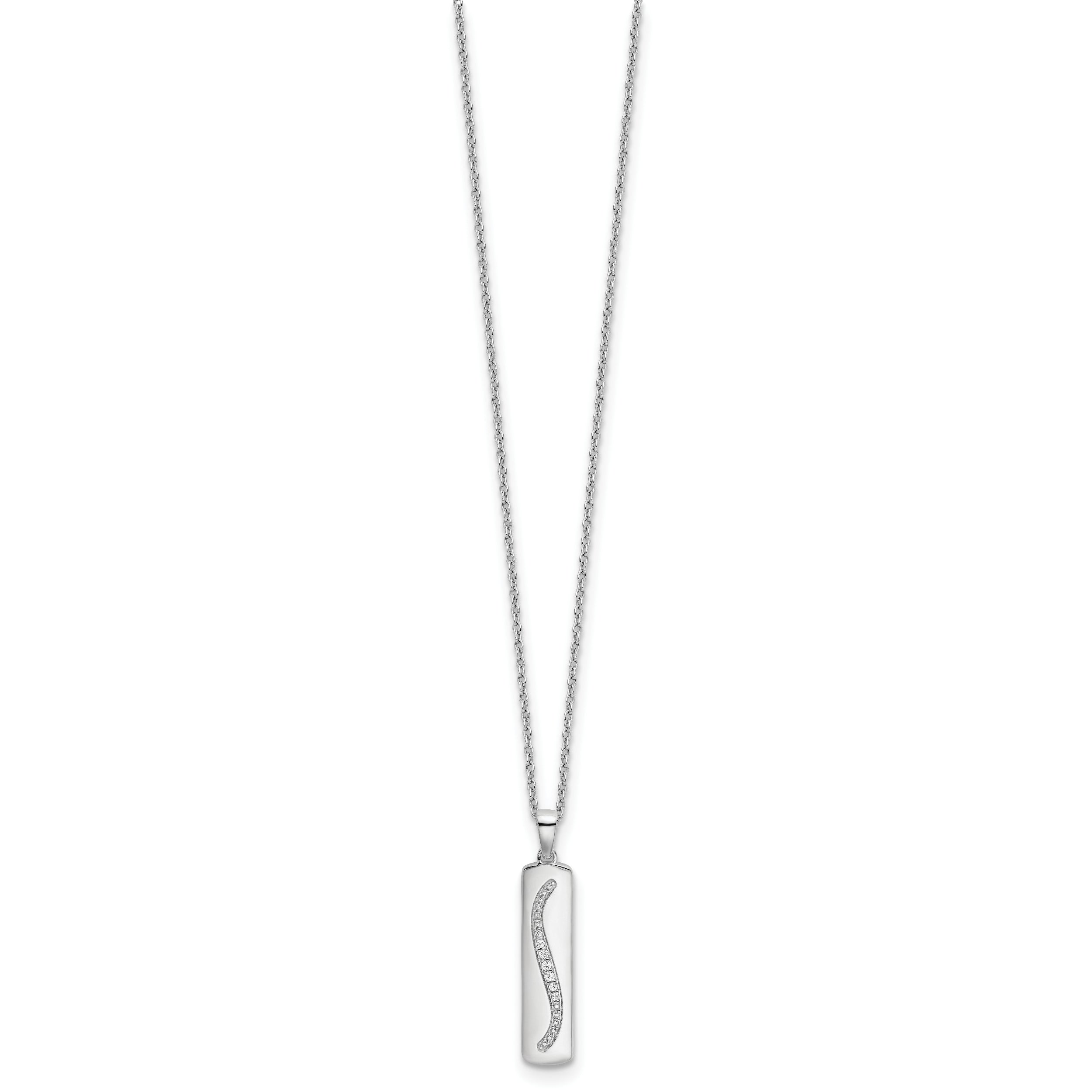 White Ice Sterling Silver Rhodium-plated 18 Inch Diamond Necklace with 2 Inch Extender