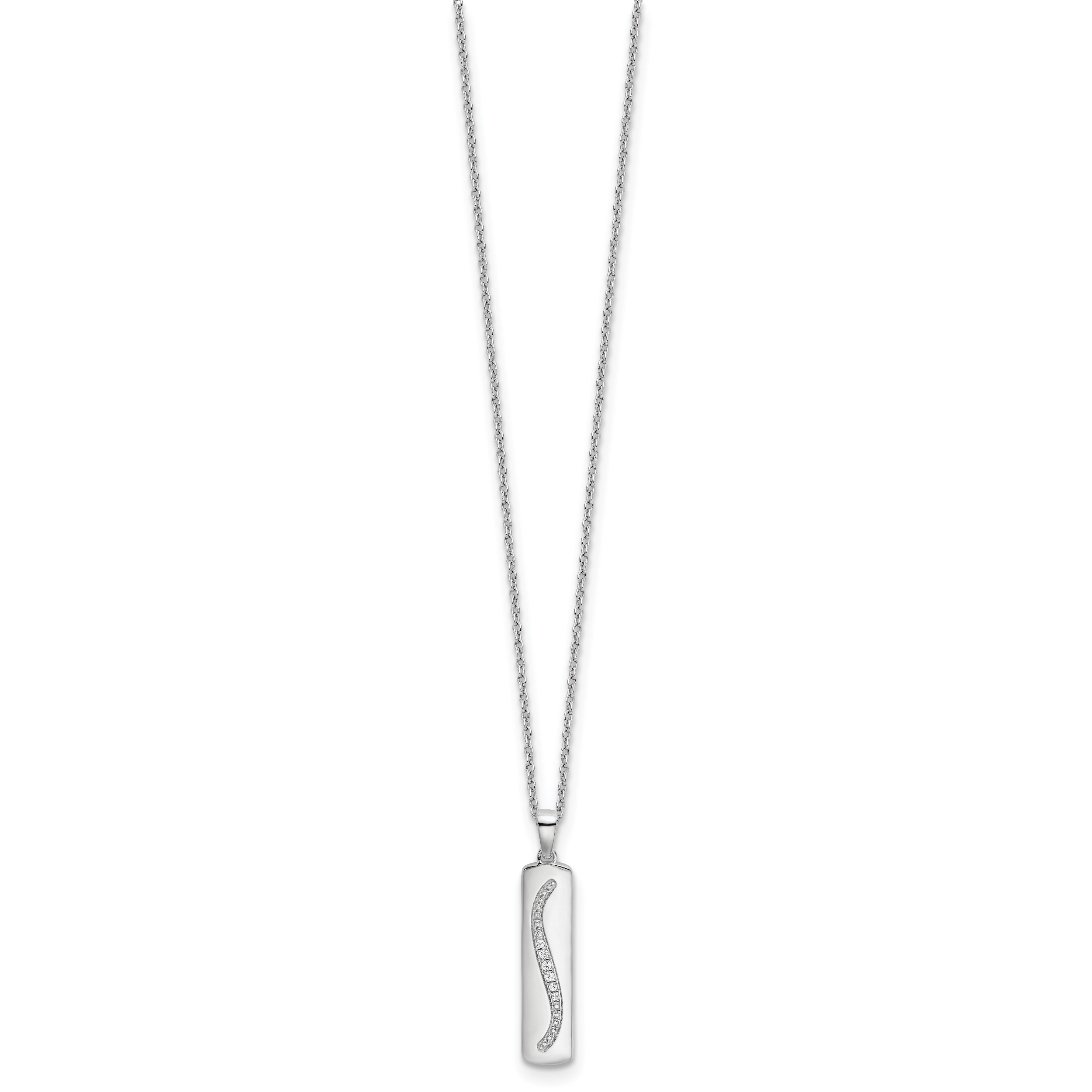 White Ice Sterling Silver Rhodium-plated 18 Inch Diamond Necklace with 2 Inch Extender Secondary image