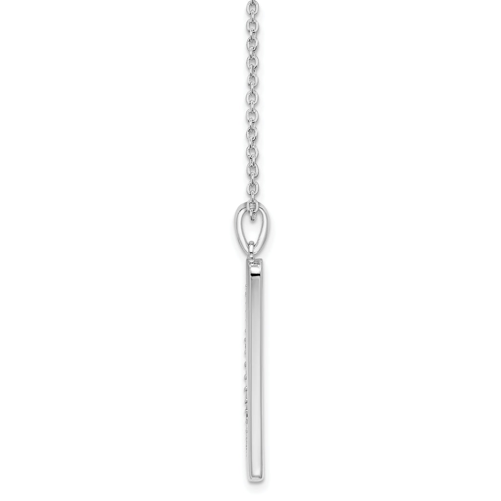 White Ice Sterling Silver Rhodium-plated 18 Inch Diamond Necklace with 2 Inch Extender