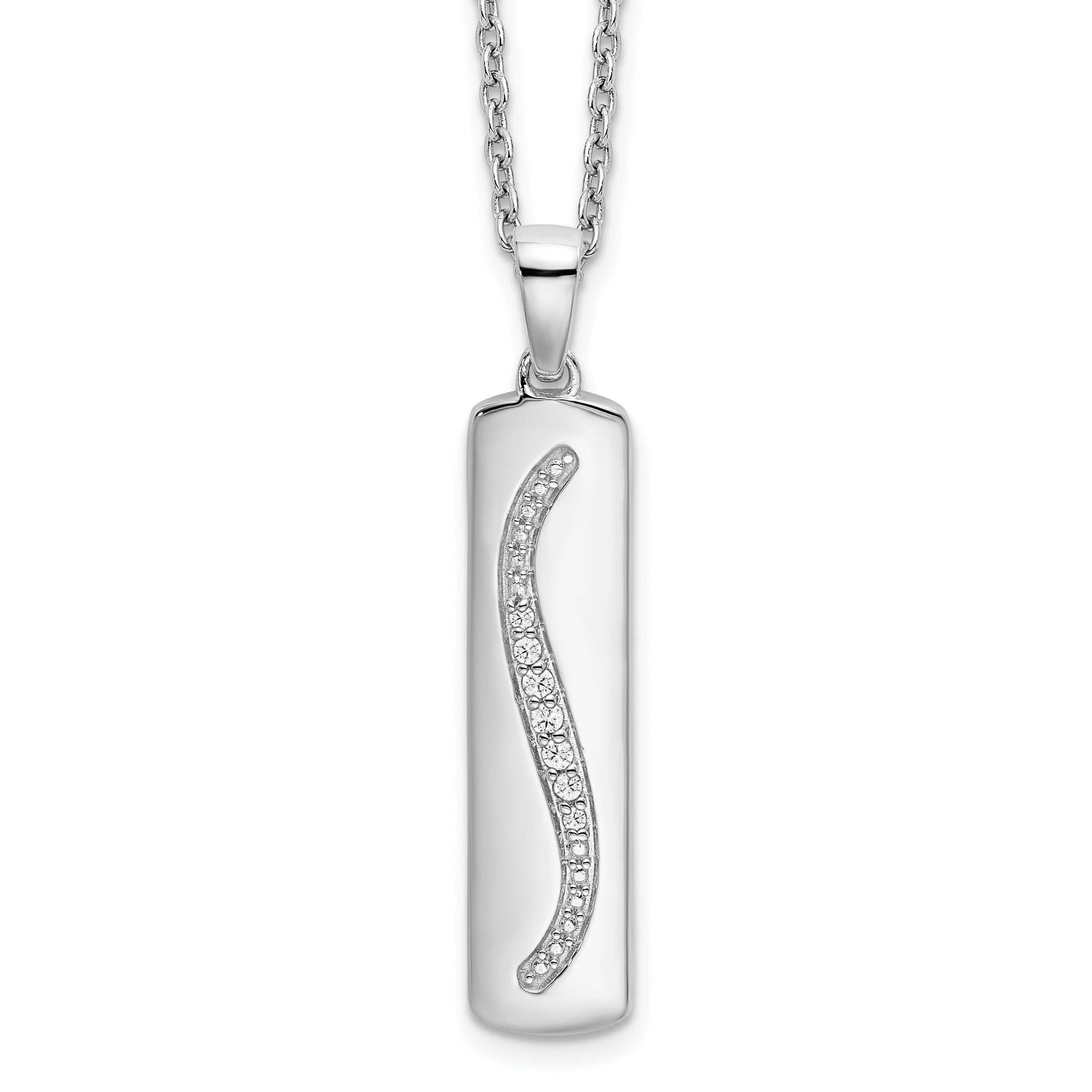 White Ice Sterling Silver Rhodium-plated 18 Inch Diamond Necklace with 2 Inch Extender Main image