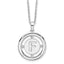 White Ice Sterling Silver Rhodium-Rhodium-Plated 18 Inch Diamond Letter F Initial Necklace with 2 Inch Extender