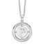 White Ice Sterling Silver Rhodium-Rhodium-Plated 18 Inch Diamond Letter P Initial Necklace with 2 Inch Extender