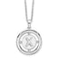 White Ice Sterling Silver Rhodium-Rhodium-Plated 18 Inch Diamond Letter X Initial Necklace with 2 Inch Extender