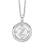 White Ice Sterling Silver Rhodium-Rhodium-Plated 18 Inch Diamond Letter Z Initial Necklace with 2 Inch Extender
