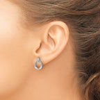 White Ice Sterling Silver Rhodium-plated Diamond Circle Post Dangle Earrings