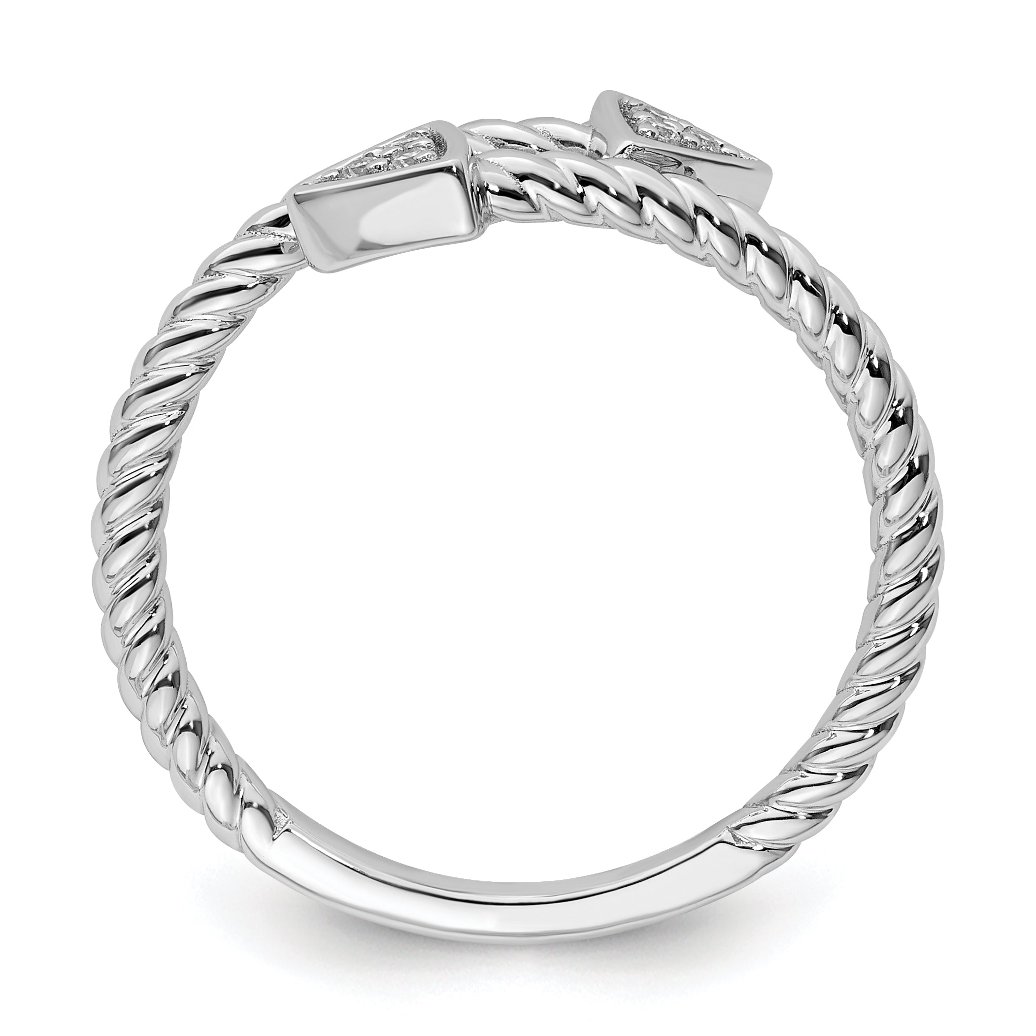 White Ice Sterling Silver Rhodium-plated Diamond Arrow Ring Secondary image