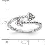 White Ice Sterling Silver Rhodium-plated Diamond Arrow Ring