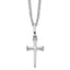 White Ice Sterling Silver Rhodium-Rhodium-Plated 18 Inch Diamond Cross Necklace with 2 Inch Extender