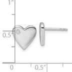 White Ice Sterling Silver Rhodium-plated Diamond Heart Earrings