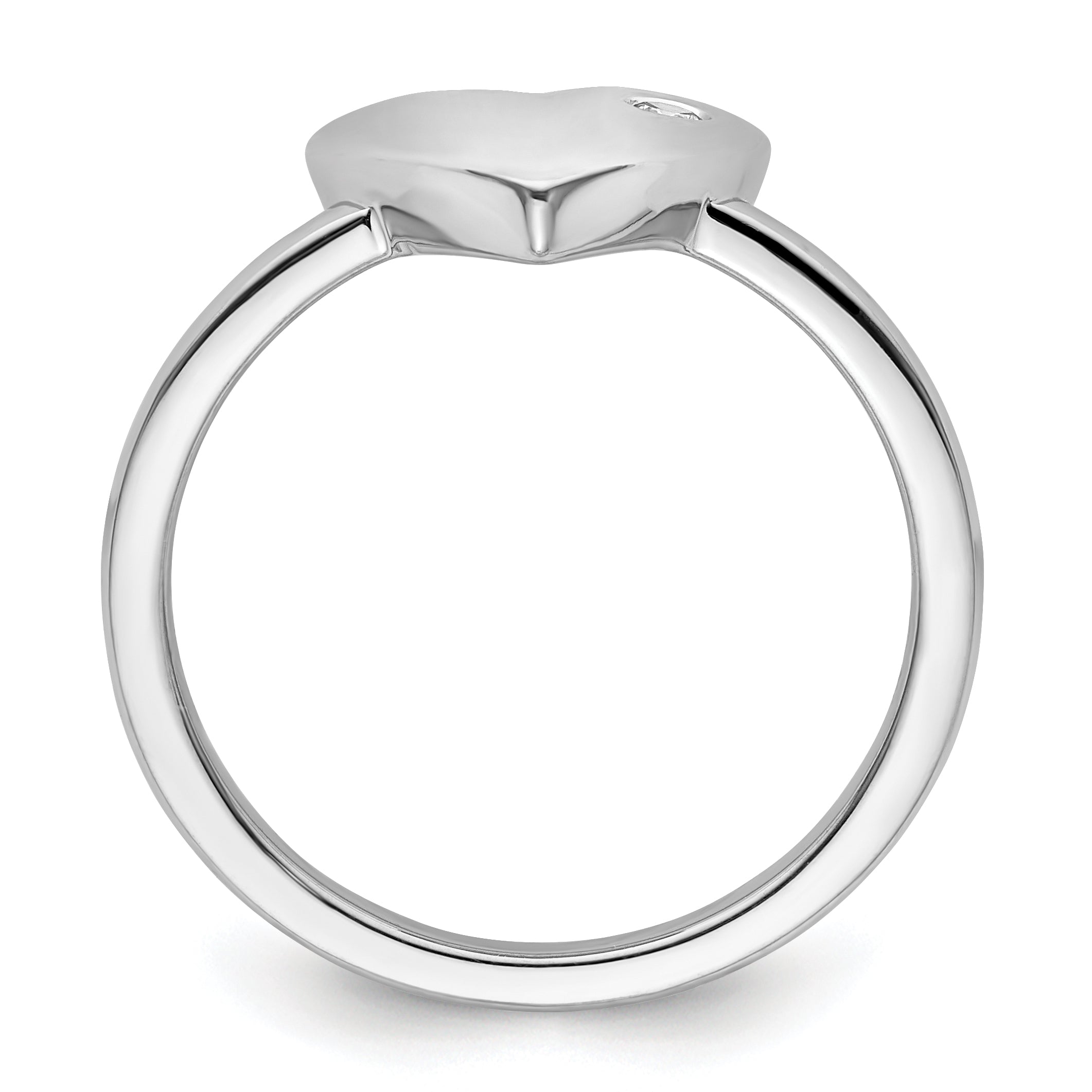 White Ice Sterling Silver Rhodium-plated Diamond Heart Ring Secondary image