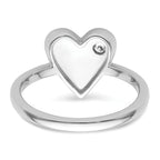 White Ice Sterling Silver Rhodium-plated Diamond Heart Ring