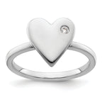 White Ice Sterling Silver Rhodium-plated Diamond Heart Ring