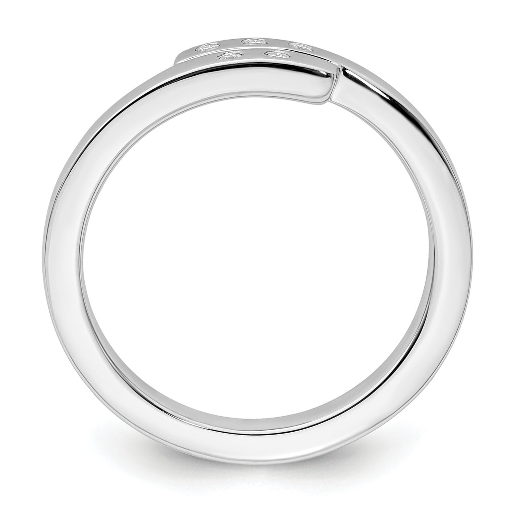 White Ice Sterling Silver Rhodium-plated Diamond Ring