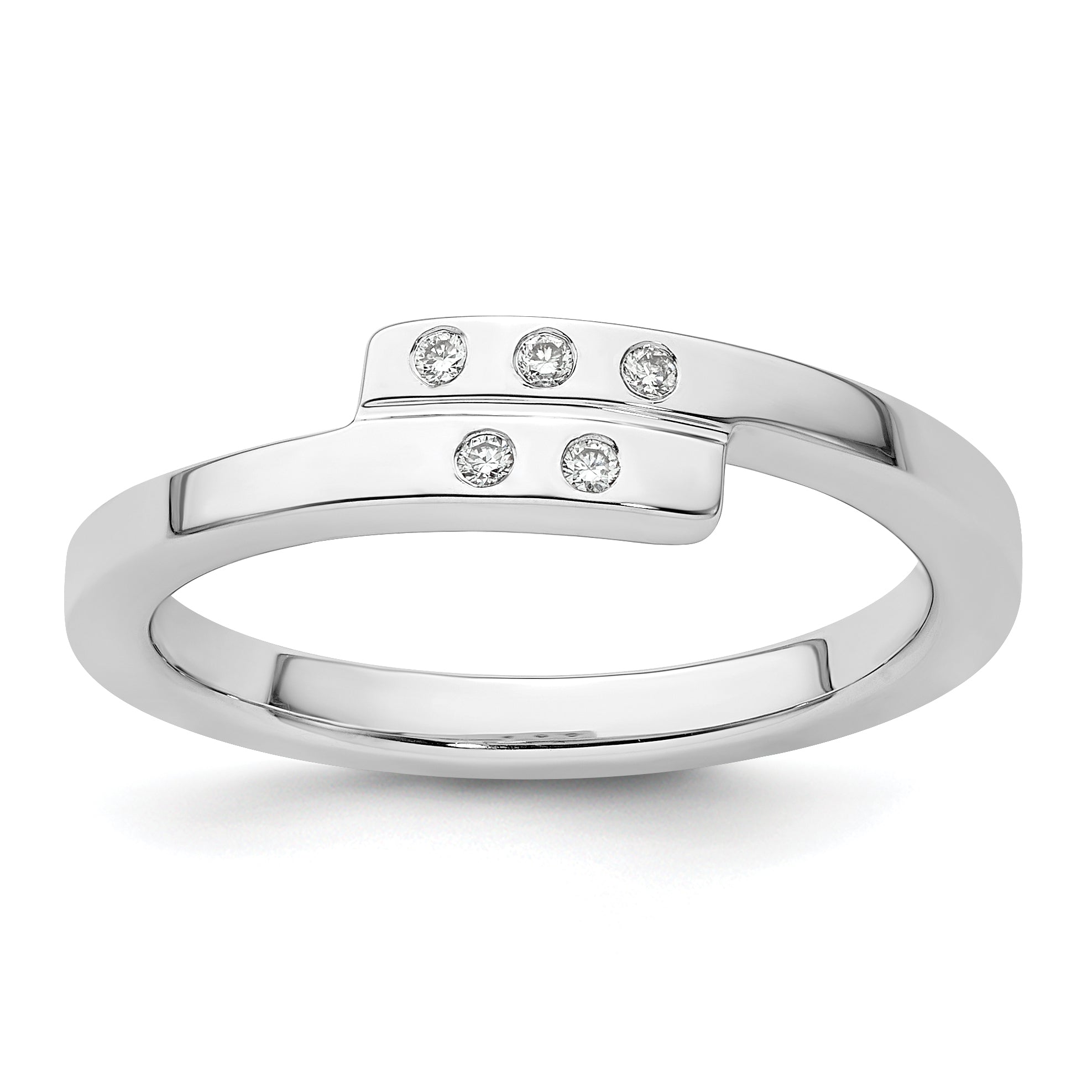 White Ice Sterling Silver Rhodium-plated Diamond Ring