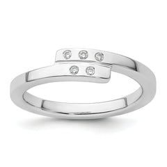 White Ice Sterling Silver Rhodium-plated Diamond Ring