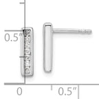 White Ice Sterling Silver Rhodium-plated Diamond Vertical Post Earrings