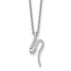 White Ice Sterling Silver Rhodium-Rhodium-Plated 18 inch Diamond Necklace plus 2 inch Extender