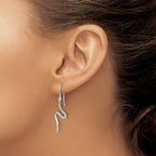 White Ice Sterling Silver Rhodium-plated Diamond Shepherd Hook Dangle Earrings