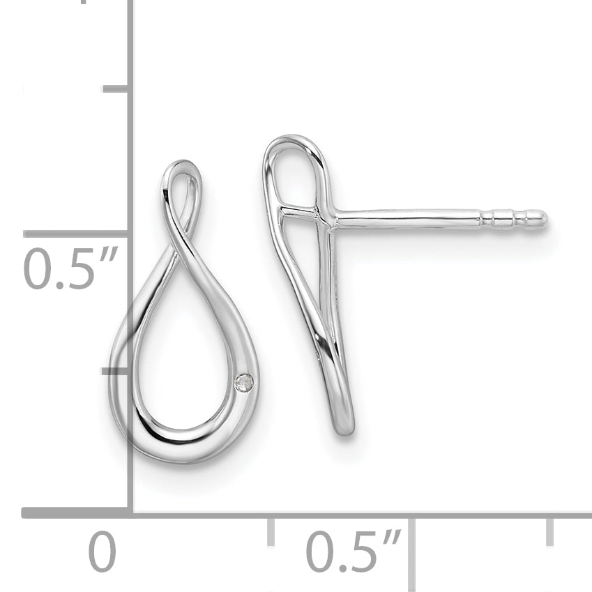 White Ice Sterling Silver Rhodium-plated Diamond Post Earrings