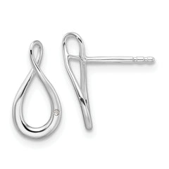 White Ice Sterling Silver Rhodium-plated Diamond Post Earrings